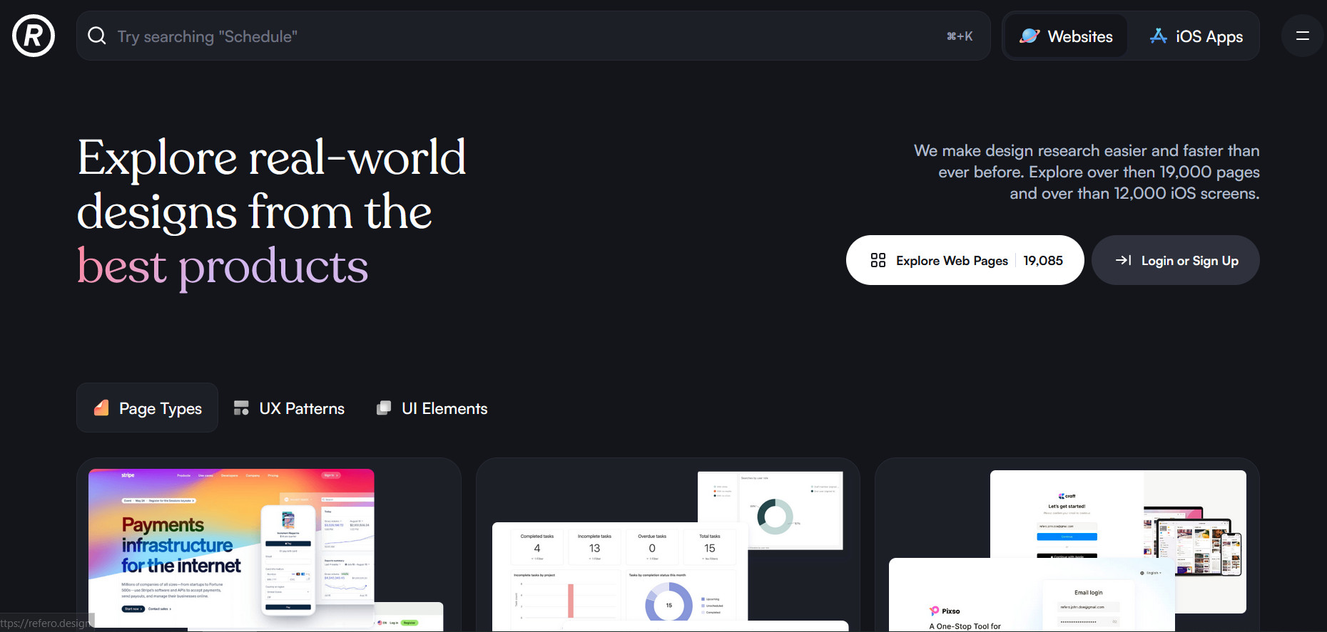 Refer.design,大量线上优秀网站及App的设计灵感